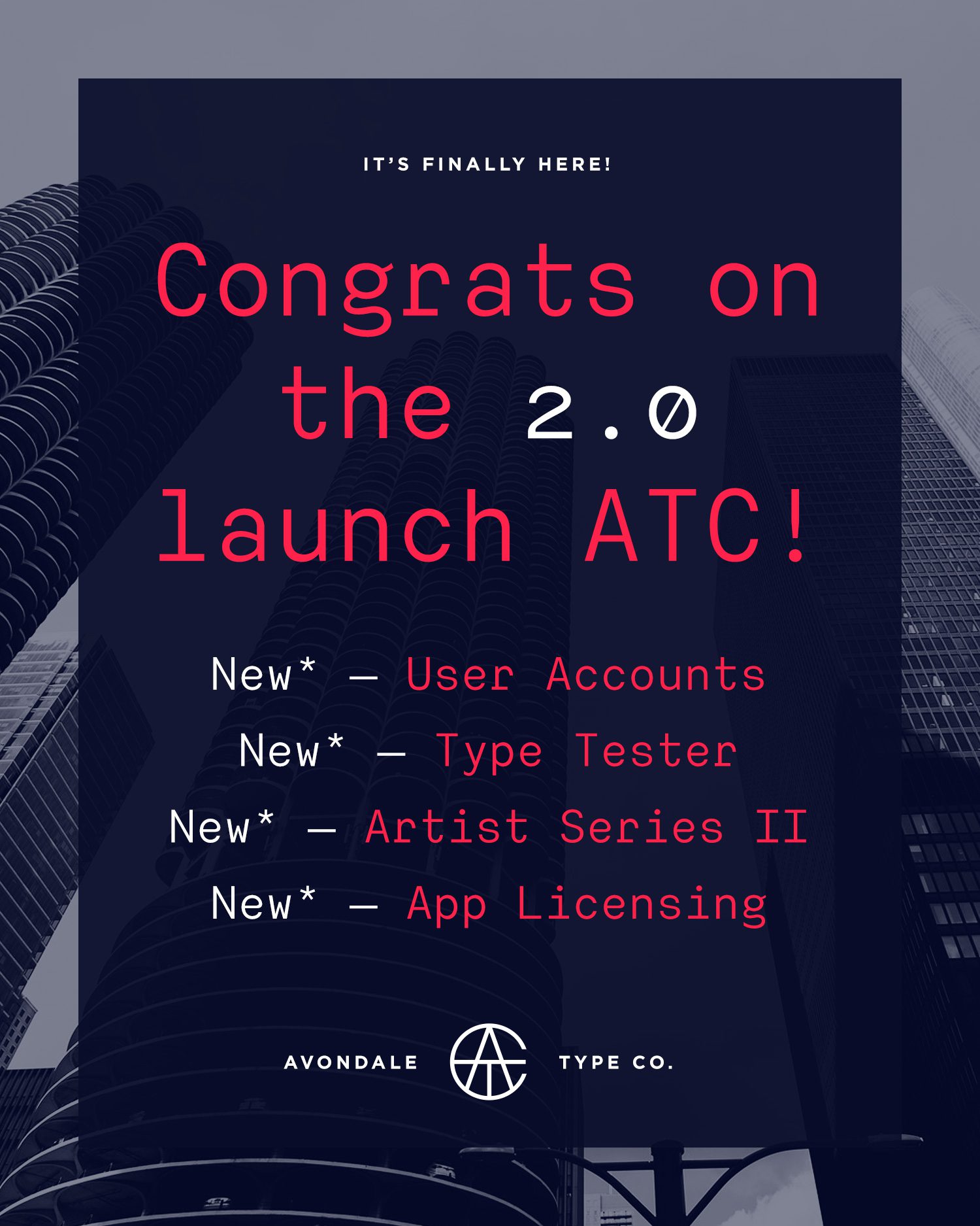 Avondale Type Co 2.0 announcement